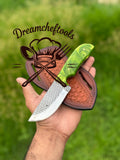 Cowboy knife with an 8-inch rasp steel blade, resin handle, and Western leather sheath, from Knives Gear Garage.