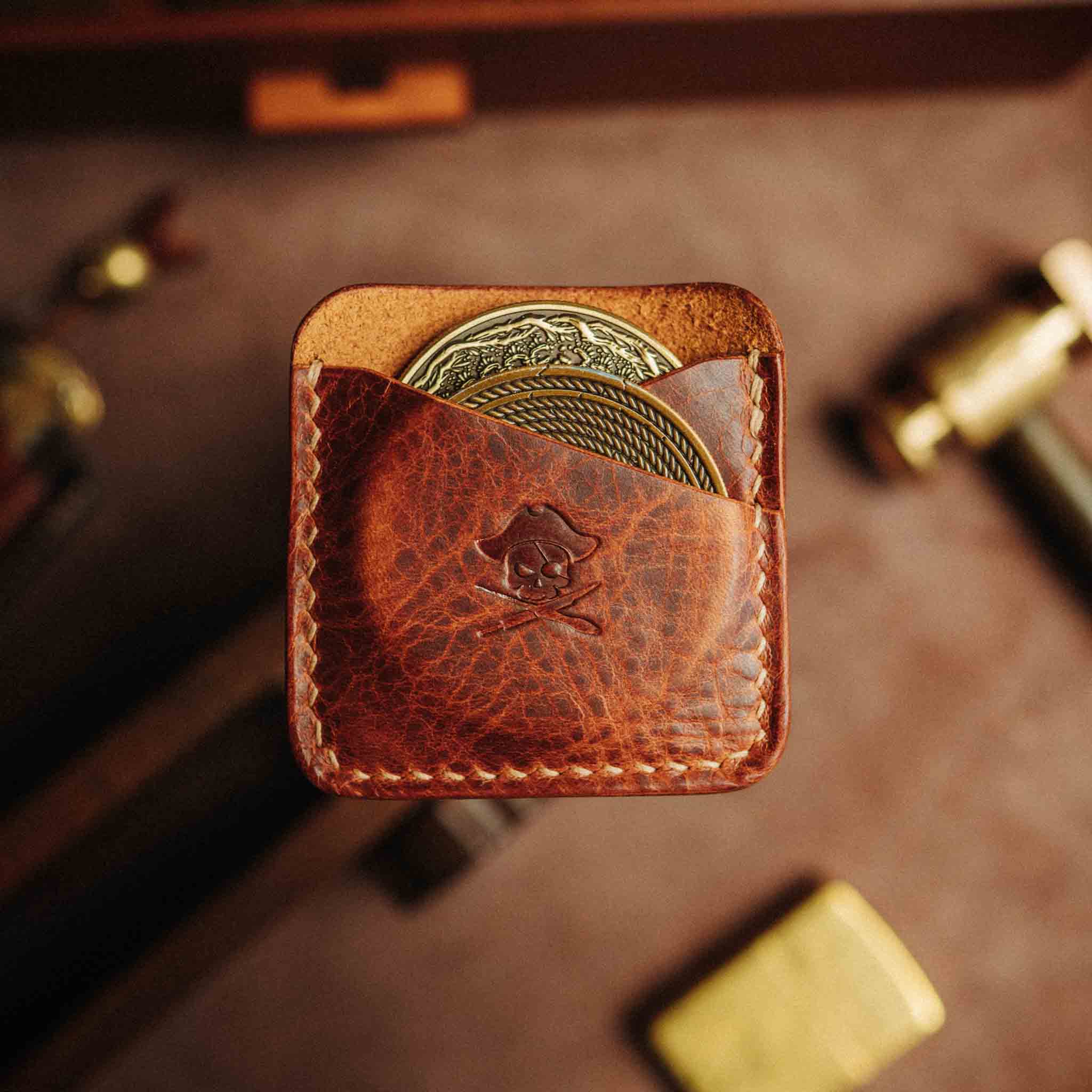 Peso Pocket Duo – Leather Holder for Two Coins | Pirate Goods