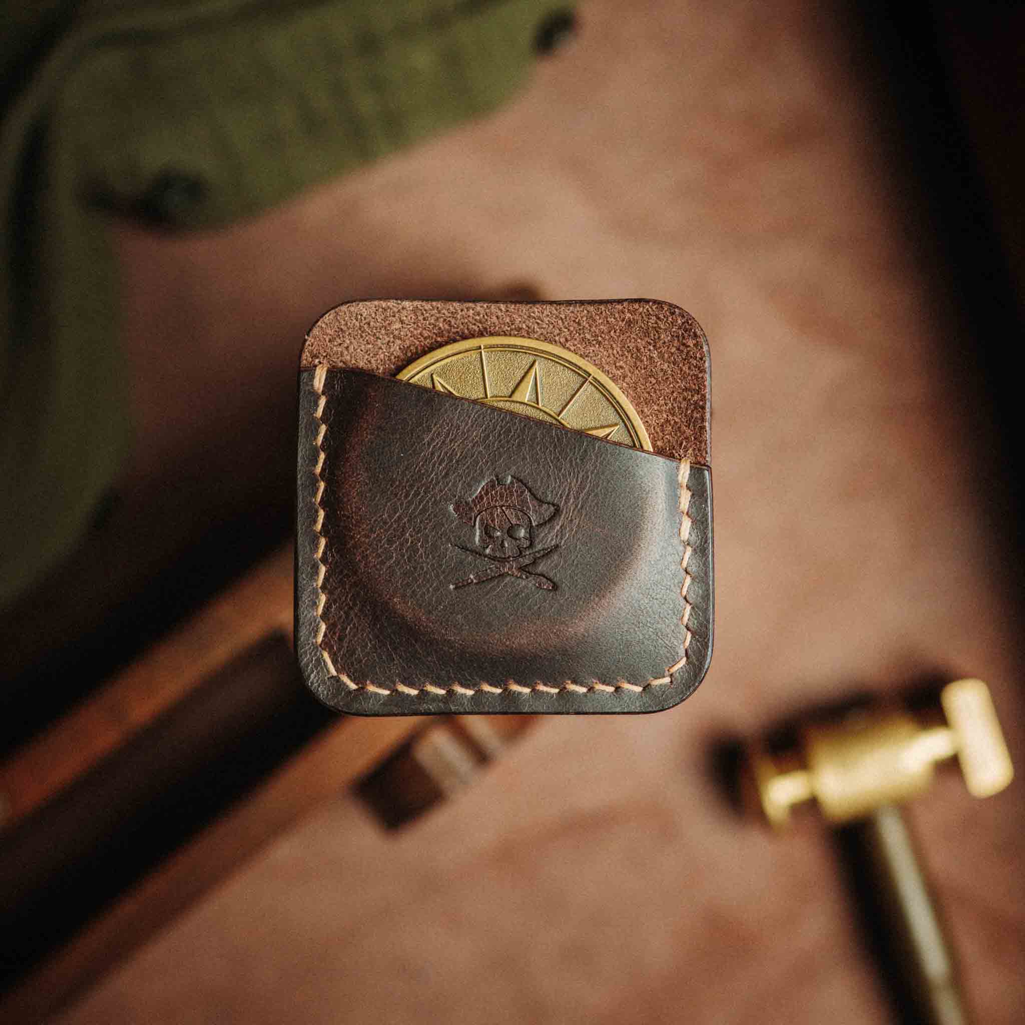 Peso Pocket – Leather Challenge Coin Slip | Pirate Goods