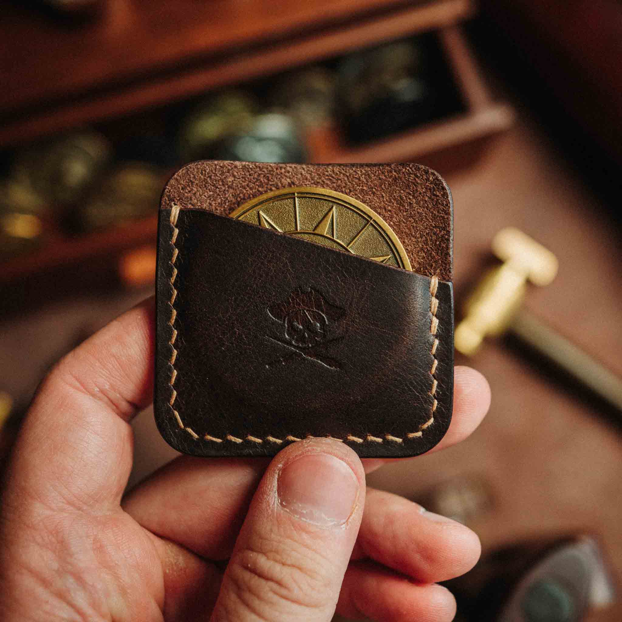 Peso Pocket – Leather Challenge Coin Slip | Pirate Goods