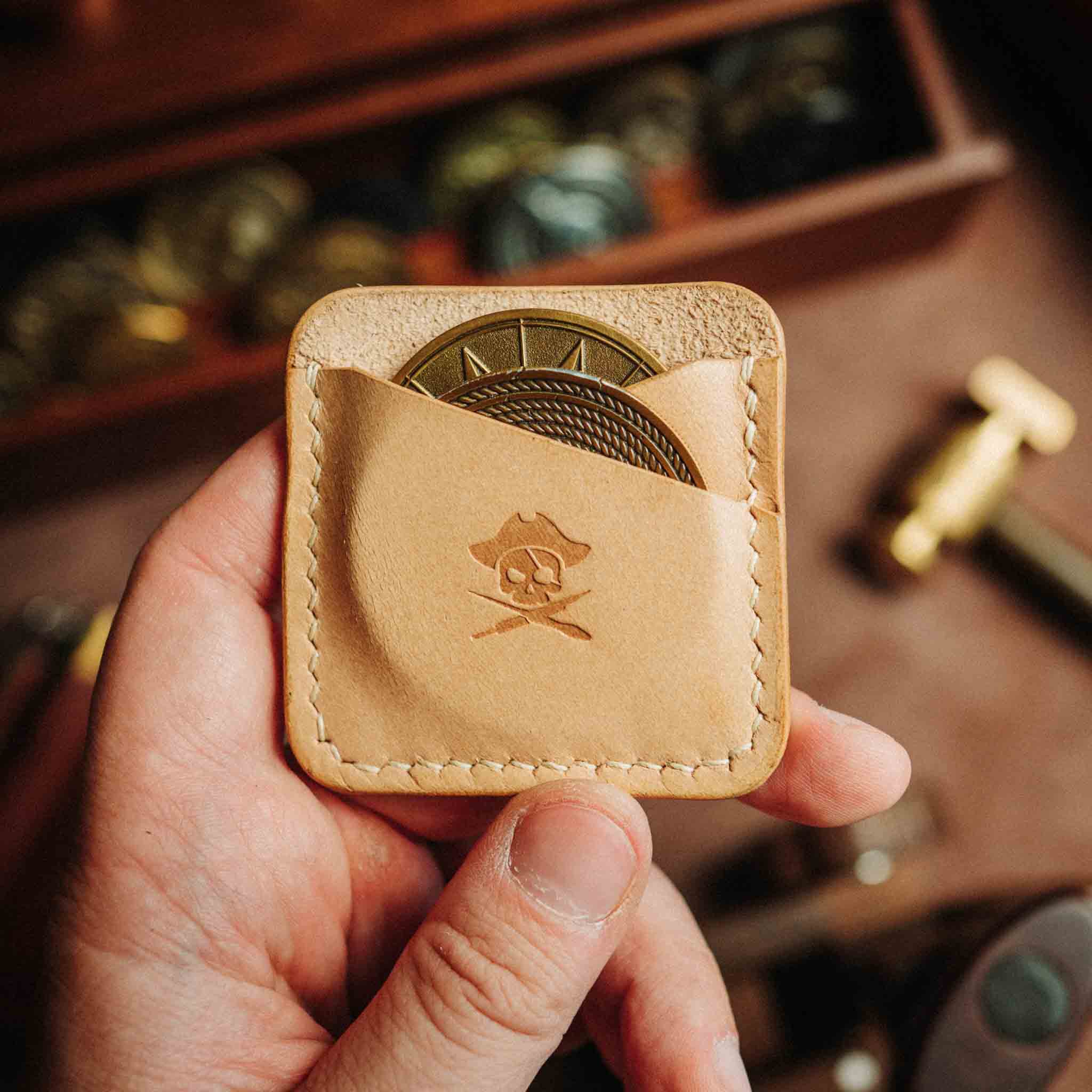 Peso Pocket Duo – Leather Holder for Two Coins | Pirate Goods