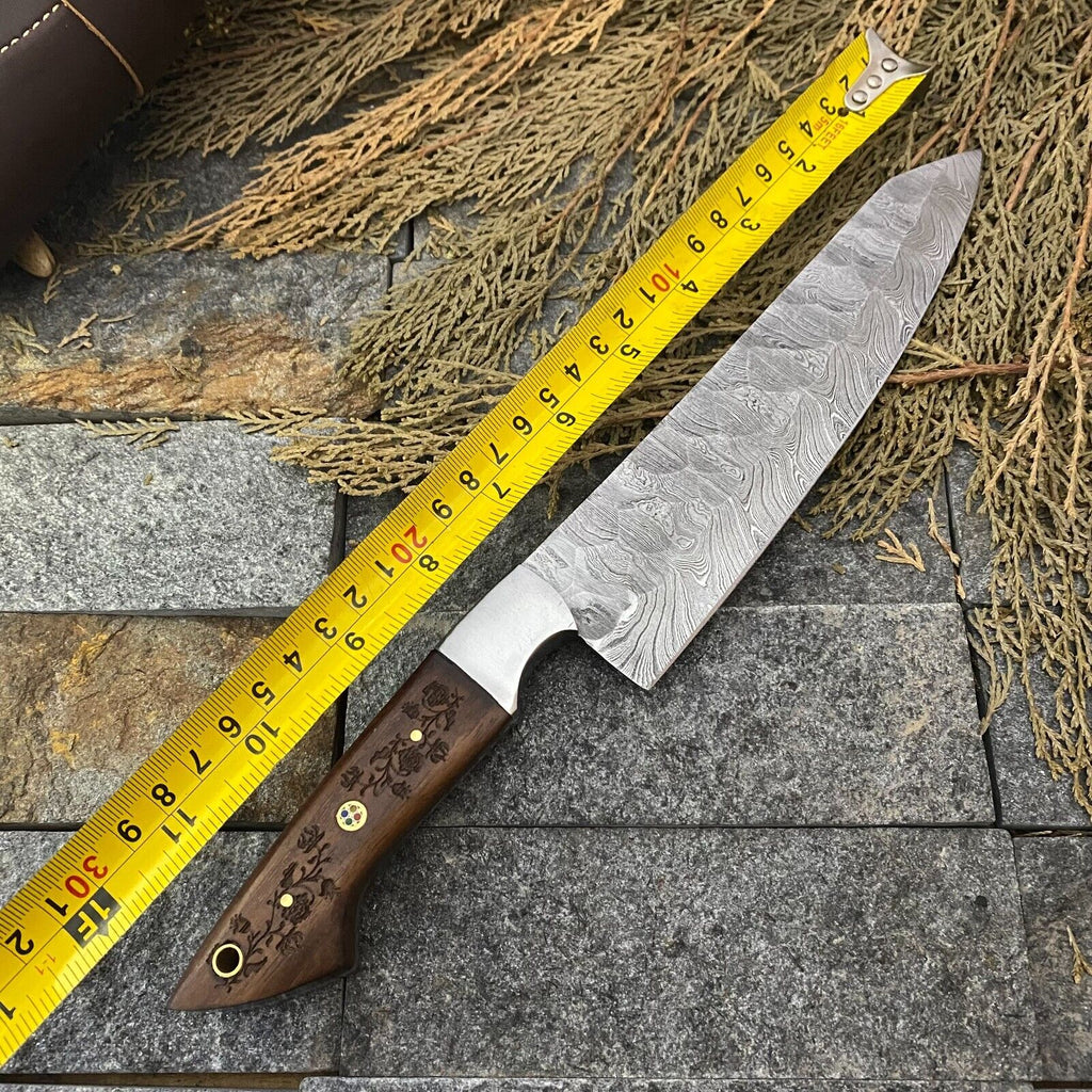 Custom Handmade Knife Set Damascus with Rosewood Handles