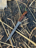 Custom Handmade Damascus Steel Fishing Fillet Knife - 13" Blade, Rosewood Handle with Steel Bolster & Leather Sheath | Superior Flexible Fillet Knife