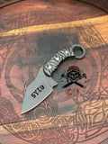 Handmade SYLO-Knife hunting knife with full tang J2 steel ring-tail grip by cskforged, showing the detailed blade and handle.