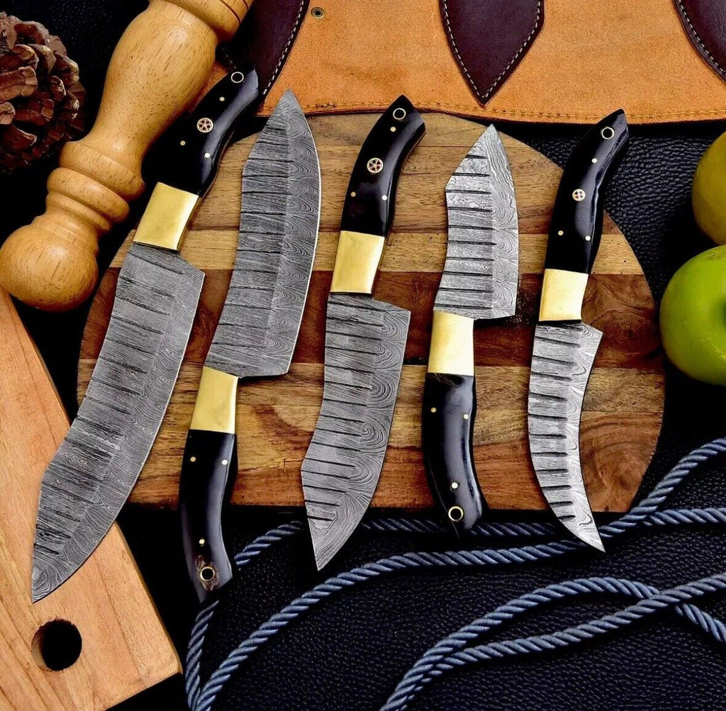 Custom Handmade Damascus Steel Knife Set – 9” to 13” Blades