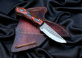 Orange Pakkawood Handle EDC Skinner Knife for Cowboy Style Collectors