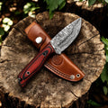 Handmade Damascus Hunting Knife with Exotic Wood Handle