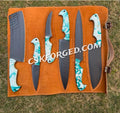 Ultimate Kitchen Knife Set: Premium Black & white Collection with Custom Leather Carrying Case