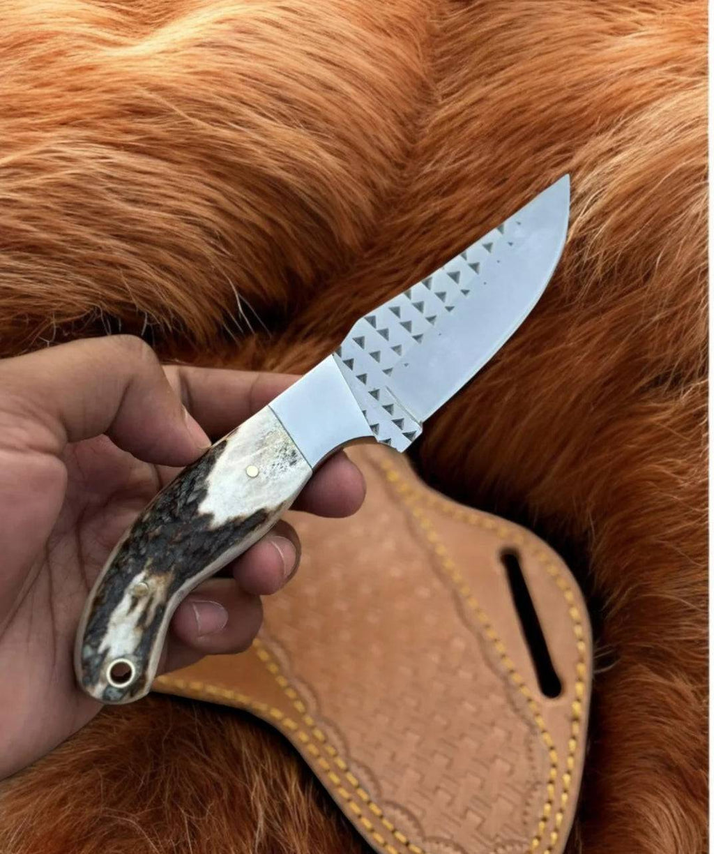 Hand forged rasp file knife by cskforged, a compact EDC tool with a rugged, textured metal blade and sturdy handle.