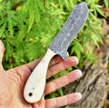 Gareth Bull Shamwari Inspired 8" Handmade Damascus Knife – Camel Bone Handle & Leather Sheath