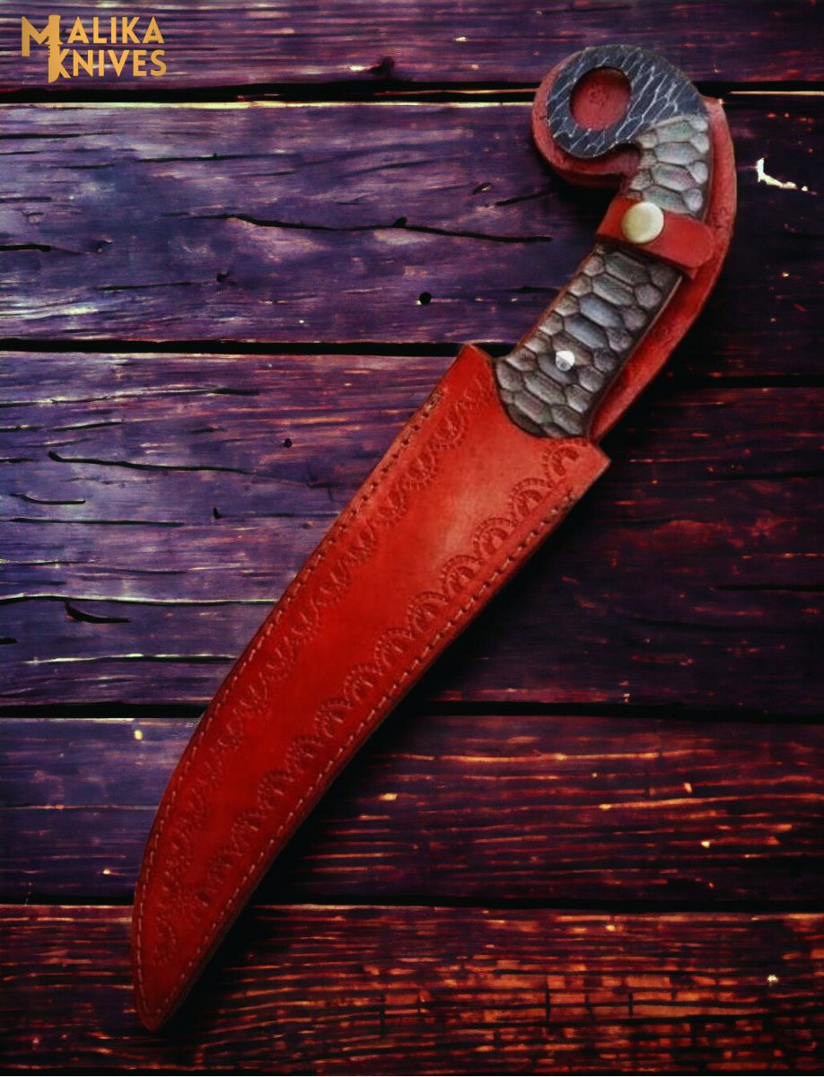 Hand forged Damascus Ringtail Hunting Knife