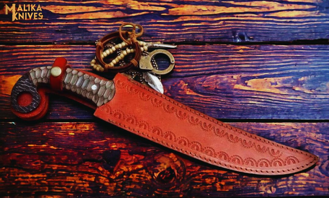 Hand forged Damascus Ringtail Hunting Knife