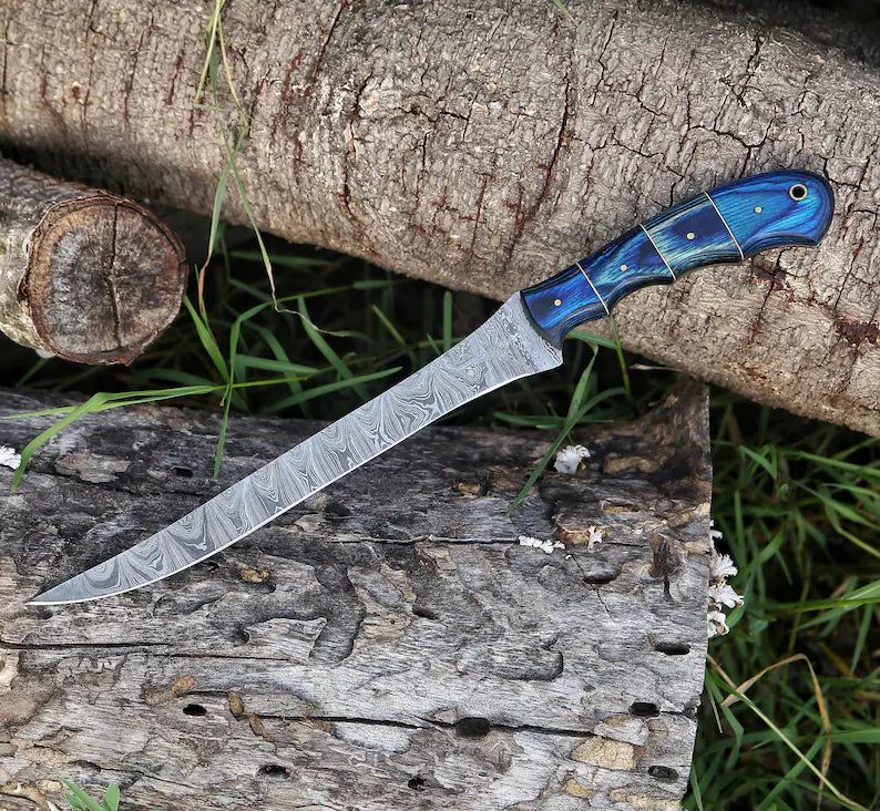 Custom Handmade Damascus Fillet Knife – 67 Layers Flexible Fishing Knife