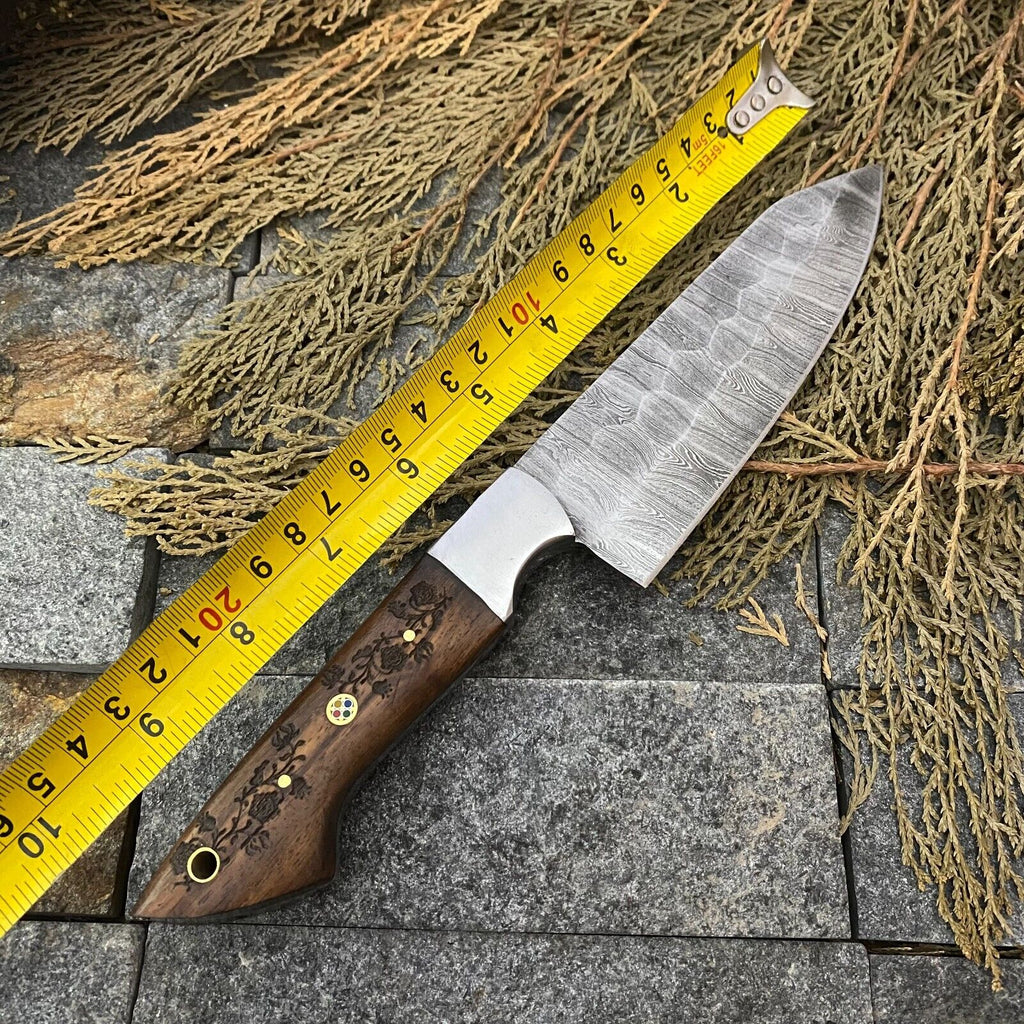 Custom Handmade Knife Set Damascus with Rosewood Handles