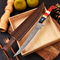 Best Handmade Damascus Steel Fillet Knife – Pakkawood Handle with Leather Sheath | Premium Fishing Fillet Knife