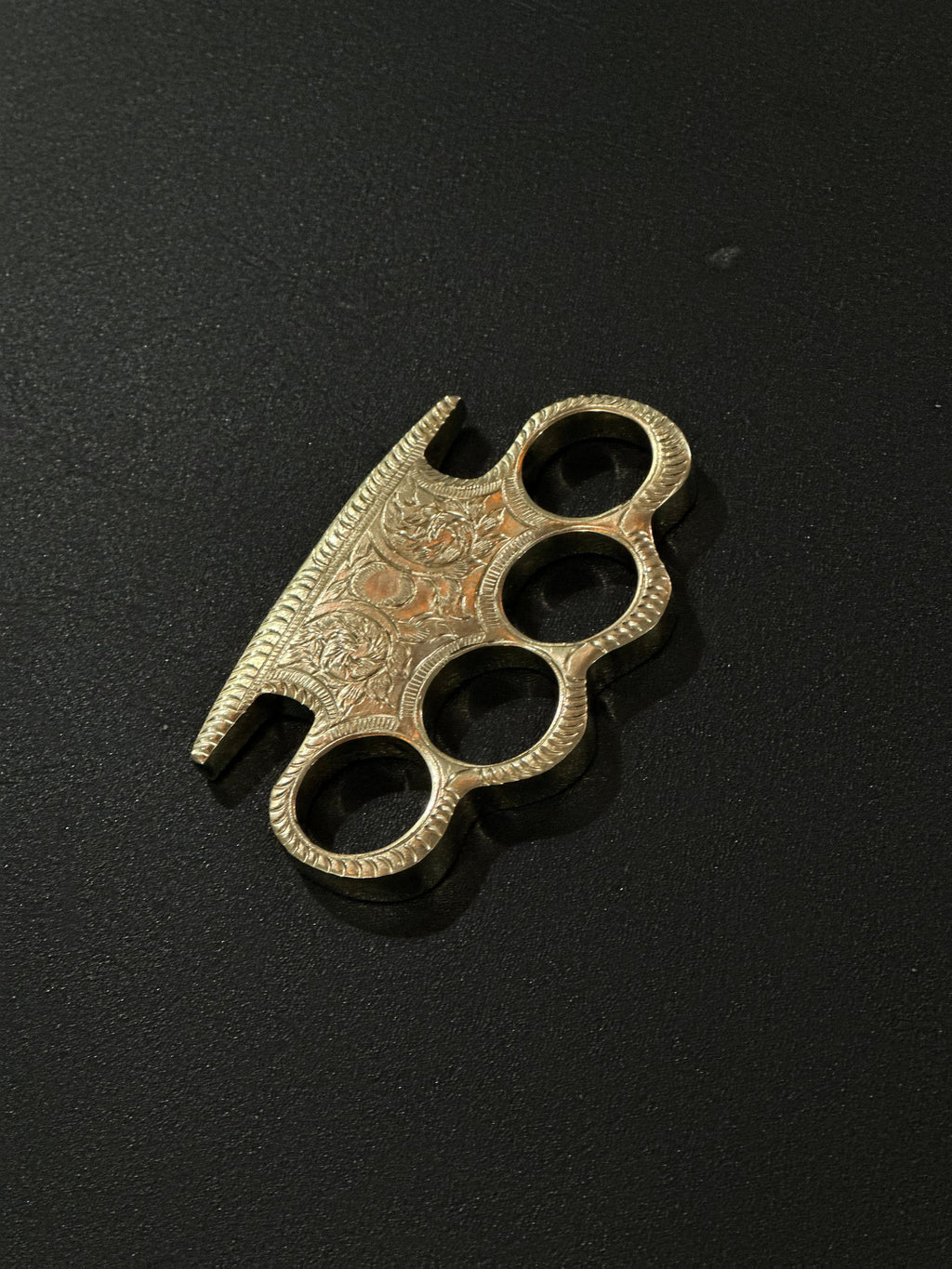 Luxury Custom Handmade Engraved Brass Knuckle with Deluxe Leather Sheath