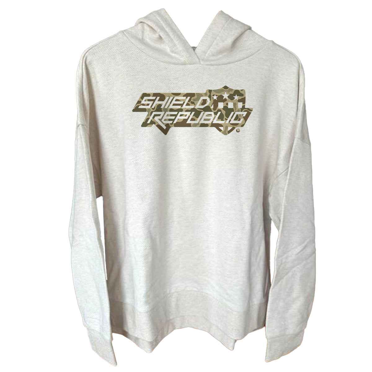 Shield Republic Duck Camo Stacked Logo (Front)