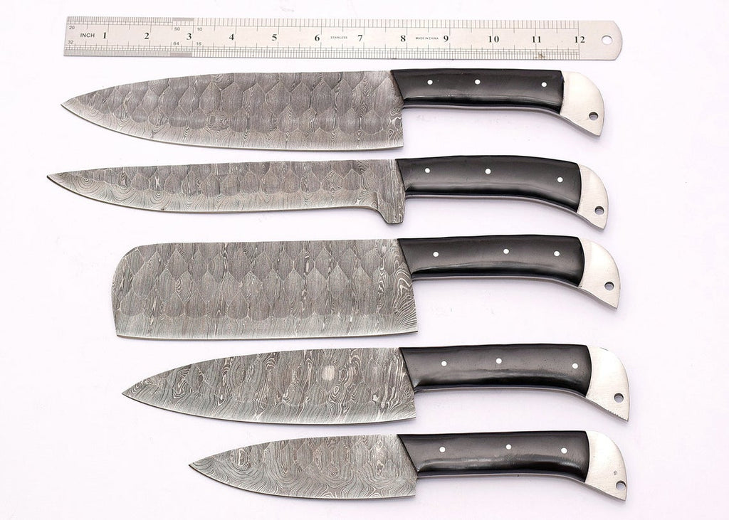 Custom Handmade Damascus Steel Knife Sets – 9" to 13" Blades