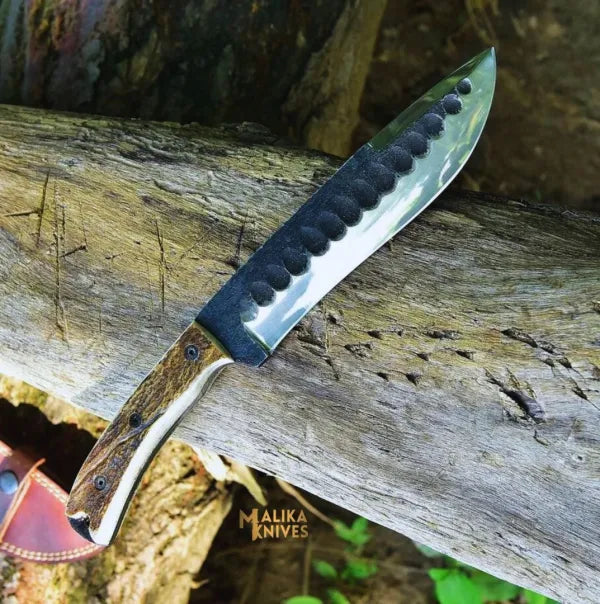 D2 Stag Hunting Knife Full Tang 7 Inch Blade