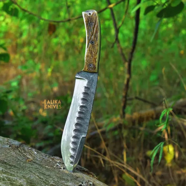 D2 Stag Hunting Knife Full Tang 7 Inch Blade