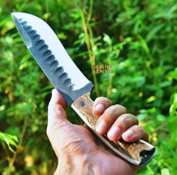 D2 Stag Hunting Knife Full Tang 7 Inch Blade