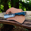 Handmade CSK Forged rasp steel EDC belt knife with epoxy resin handle, featuring a durable and ergonomic design.