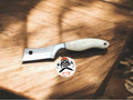 Handmade cskforged 8-inch bull cutter knife with bone handle, ideal for everyday carry and outdoor use.