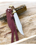 Highlander antler handle handmade knife with D2 steel blade by cskforged, featuring a detailed antler grip and sharp cutting edge.