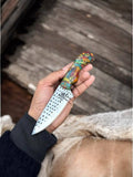 Cowboy EDC knife with rasp steel blade and resin handle by cskforged, featuring a rugged, functional design and durable construction.