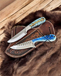CSKForged ranching knives set with 8-inch rasp steel blade and belt sheath, ideal for everyday carry and outdoor tasks.