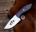 Limited release cskforged Cross Wirecut Blade with polished steel blade and midnight resin handle, showcasing craftsmanship and sleek design.