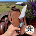 Western Forge Rasp Steel Cowboy Knife - Epoxy Resin Handle