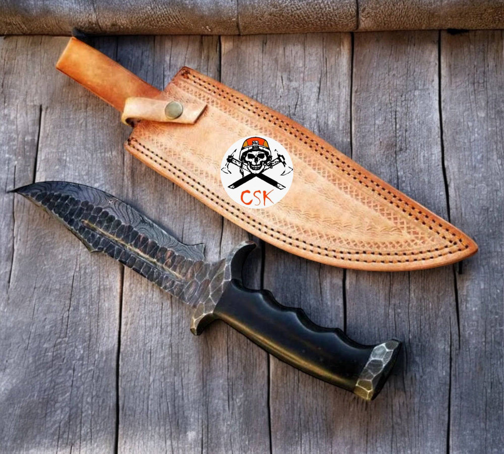Handforged tactical knife with Micarta handle by cskforged, featuring a sharp blade and ergonomic grip for outdoor and tactical use.