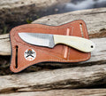 Cowboy skinning knife with 7.25-inch rasp steel blade and bone handle, ideal for EDC outdoor and hunting tasks.