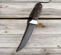 Custom exclusive CSK Forged Wootz Bulat Samurai hunting knife with a sharp blade and intricate handle design.