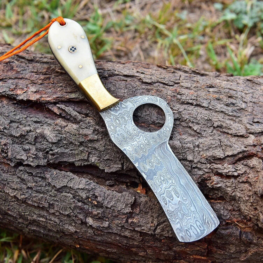 Custom Handmade FORGED DAMASCUS STEEL Bull Cutter Tanto HUNTING Fix Blade Knife