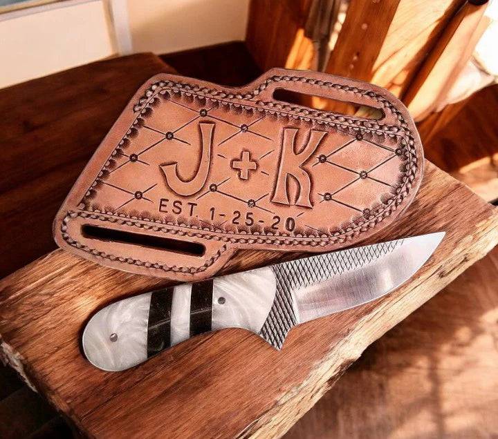 Handmade cowboy knife with full tang rasp tool steel blade, crafted by cskforged, featuring a leather-wrapped handle and rustic finish.