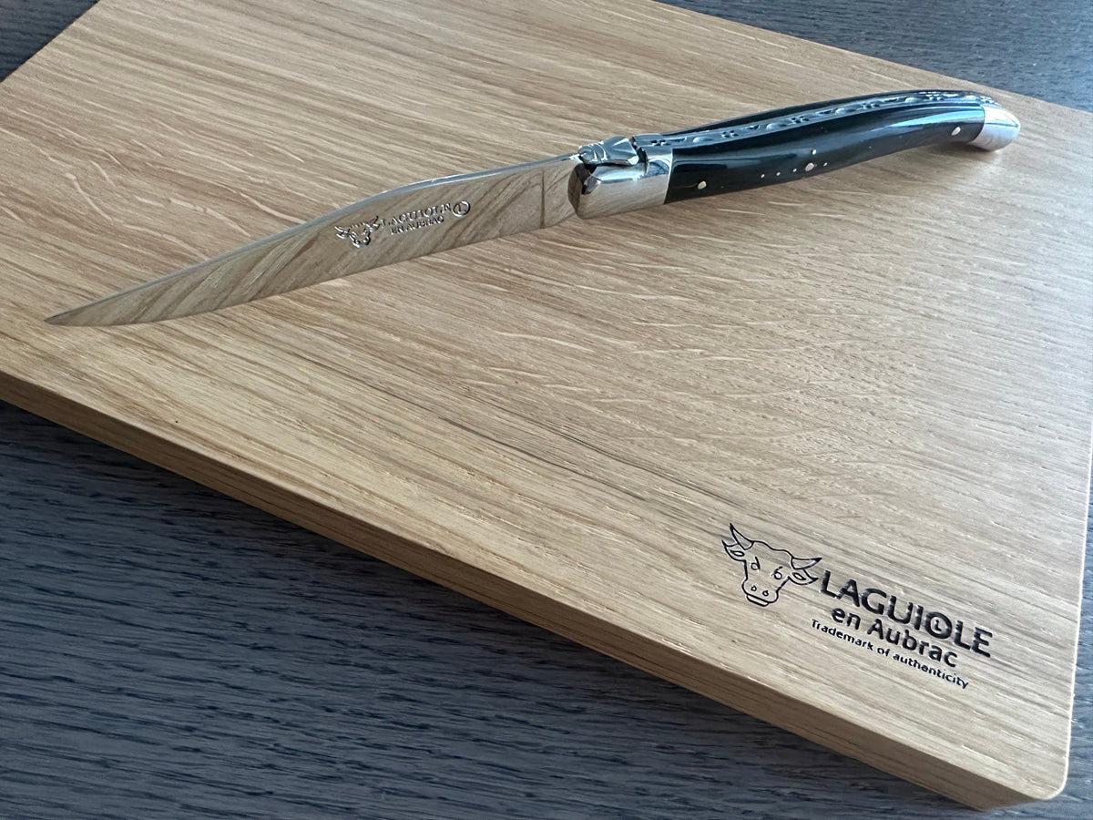 Laguiole en Aubrac Handcrafted 6-Piece Steak Knife Set with Buffalo Horn Handles