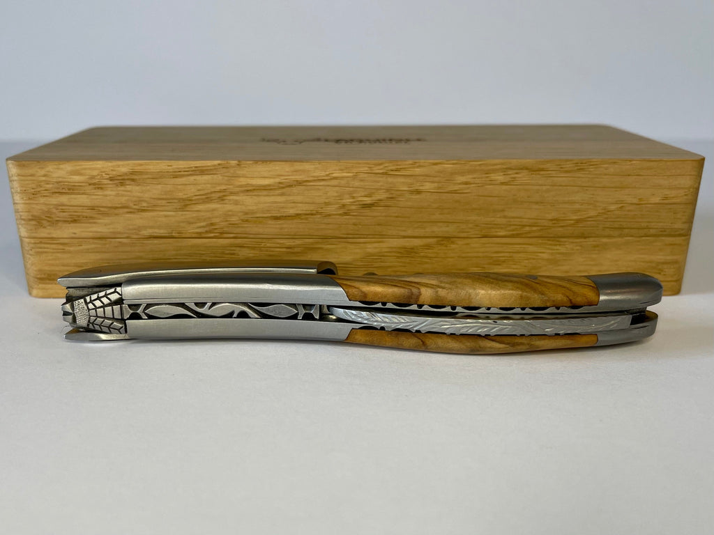 Handcrafted Sommelier DeLuxe No 8 Waiter's Corkscrew with Olivewood Handle by Laguiole en Aubrac