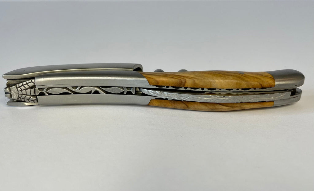 Handcrafted Sommelier DeLuxe No 8 Waiter's Corkscrew with Olivewood Handle by Laguiole en Aubrac
