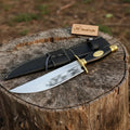 Classic American Clip Point Bowie Knife Fixed Blade 9 Inch Hunting Knife with Guard