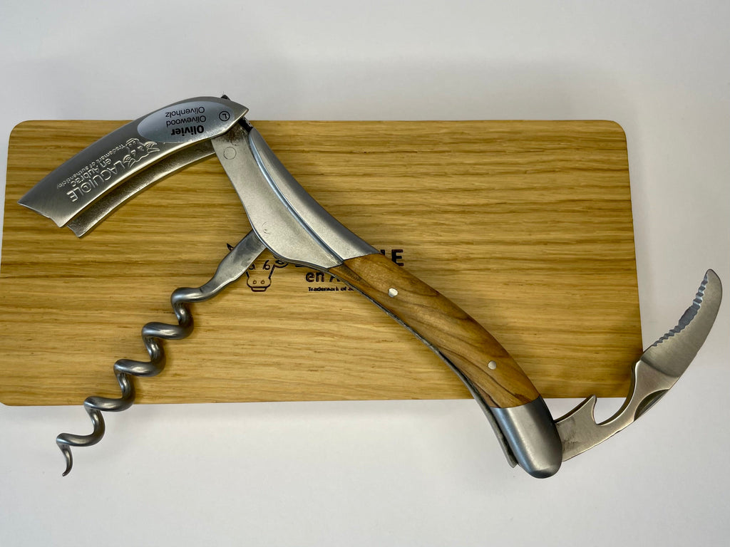 Handcrafted Sommelier DeLuxe No 8 Waiter's Corkscrew with Olivewood Handle by Laguiole en Aubrac
