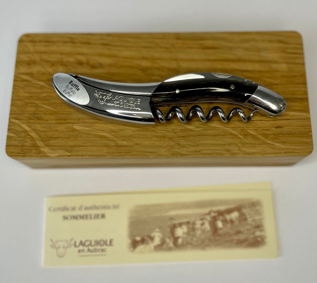 Handcrafted Sommelier Waiter's Corkscrew with Buffalo Horn Handle by Laguiole en Aubrac
