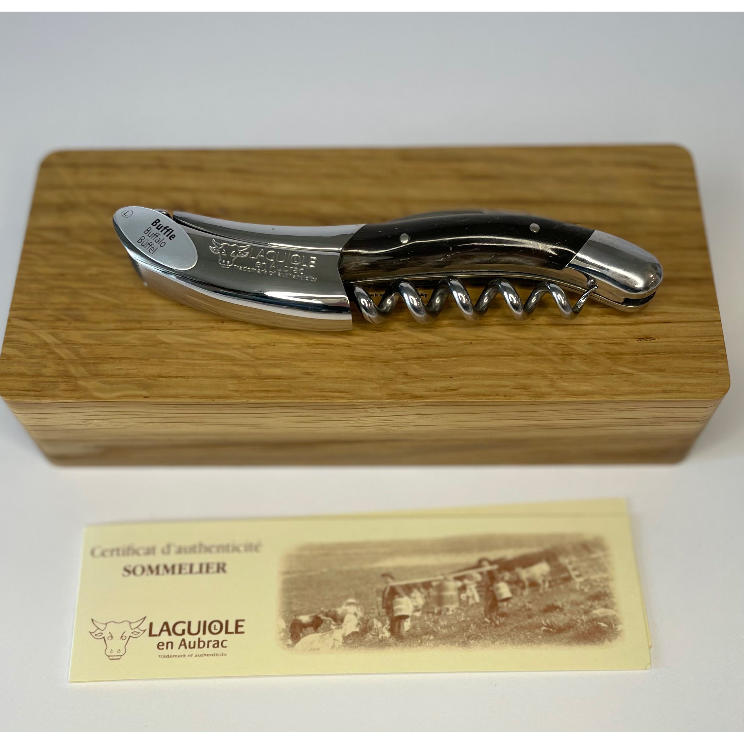 Handcrafted Sommelier Waiter's Corkscrew with Buffalo Horn Handle by Laguiole en Aubrac