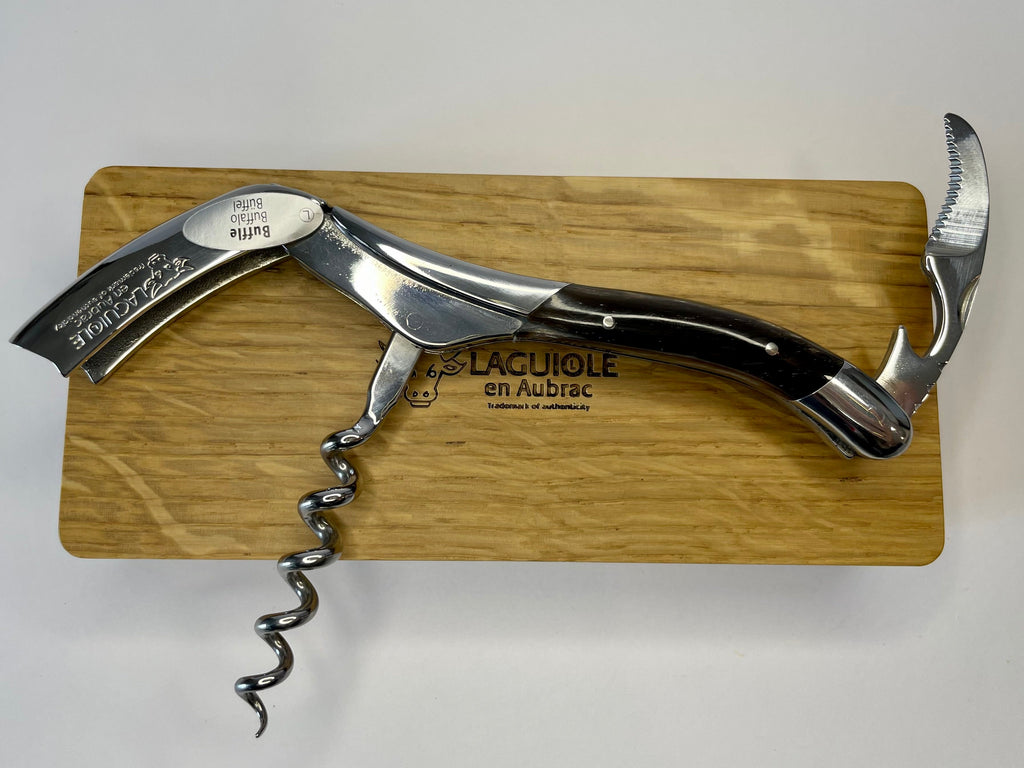 Handcrafted Sommelier Waiter's Corkscrew with Buffalo Horn Handle by Laguiole en Aubrac