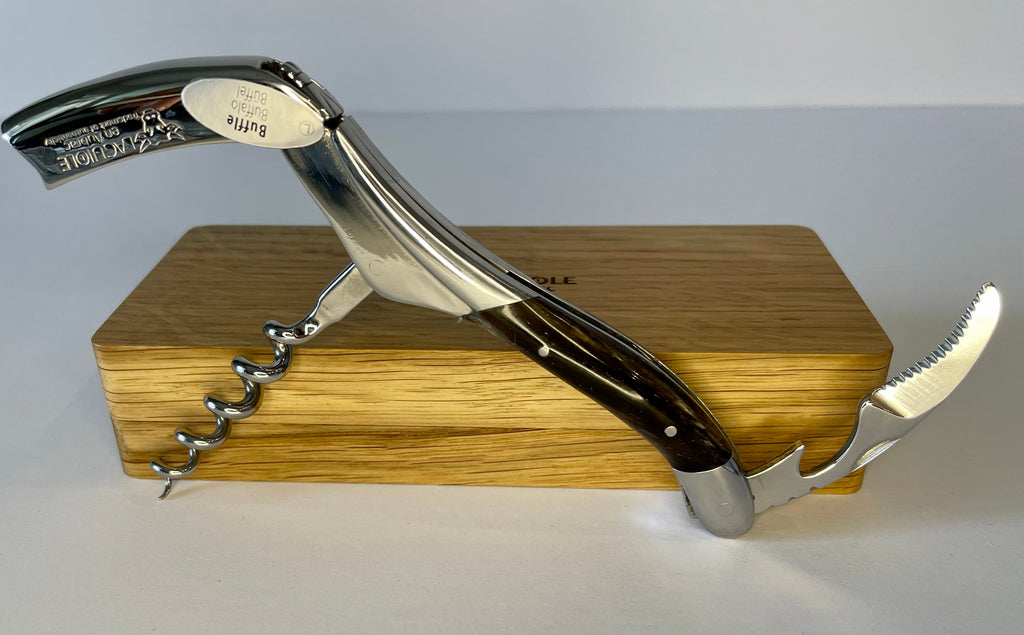 Handcrafted Sommelier Waiter's Corkscrew with Buffalo Horn Handle by Laguiole en Aubrac