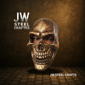 Handcrafted Metal Skull Mask: Choose Copper, Chrome or Antique Finish