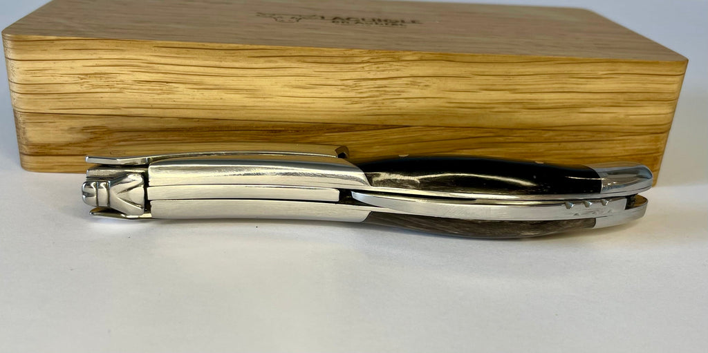 Handcrafted Sommelier Waiter's Corkscrew with Buffalo Horn Handle by Laguiole en Aubrac