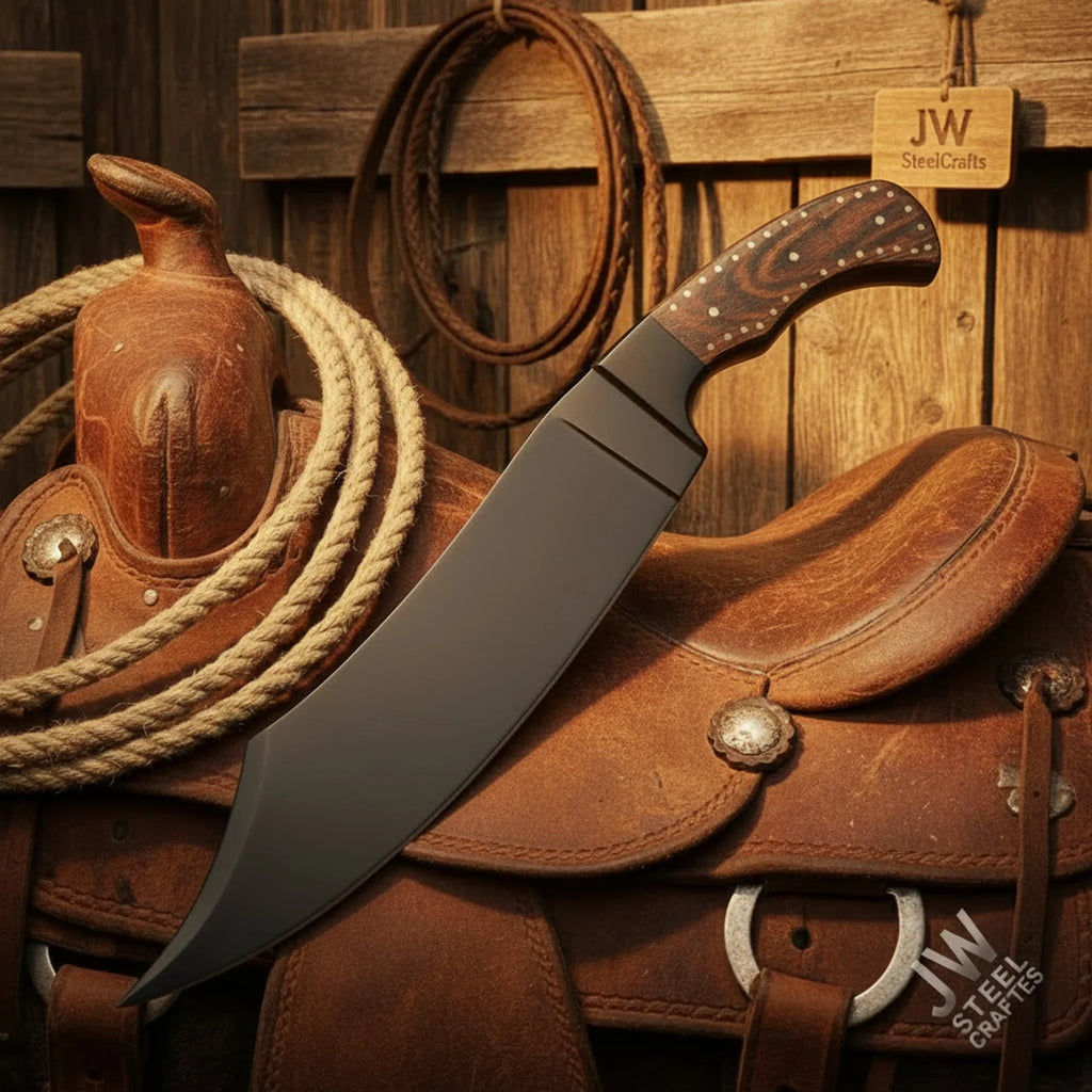 Hand-Forged High Carbon Steel Bowie Knife 13-Inch Trailing Point