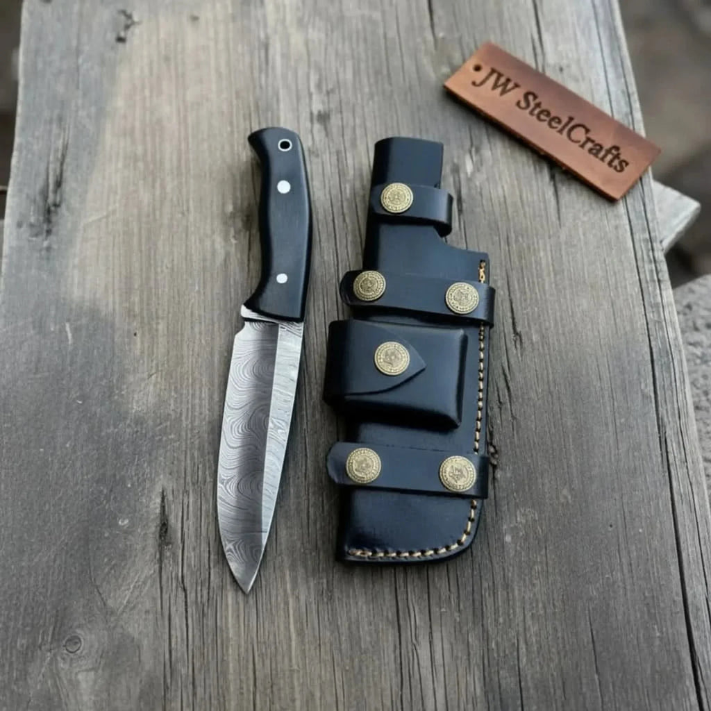 Handcrafted Hunting Knife Walnut Wood or Black Micarta Handle Full Tang